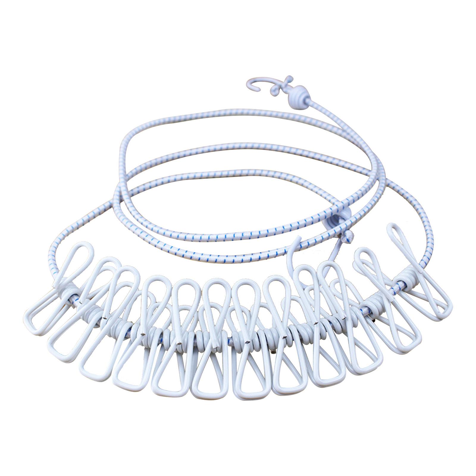 

Портативная бельевая веревка с 12 прищепками One Size белый