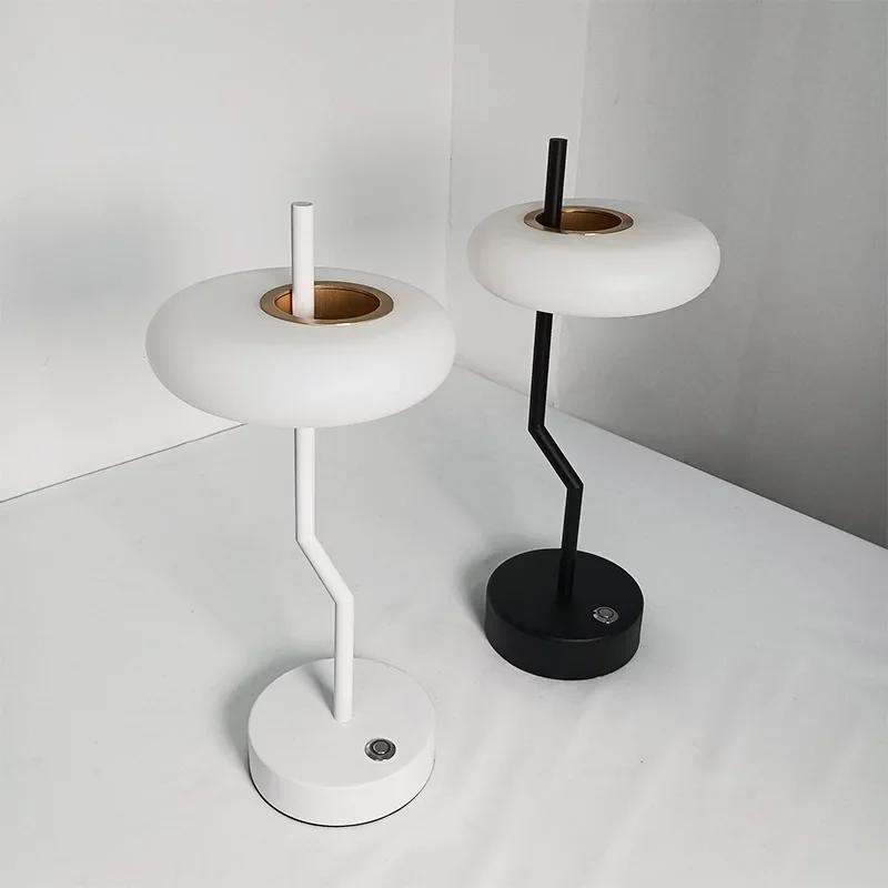 Irregular Turnable Modern Coffee Touch Sensor Table Lamp With Warm Light Beside For Bedroom Living Room Decoration Night Light