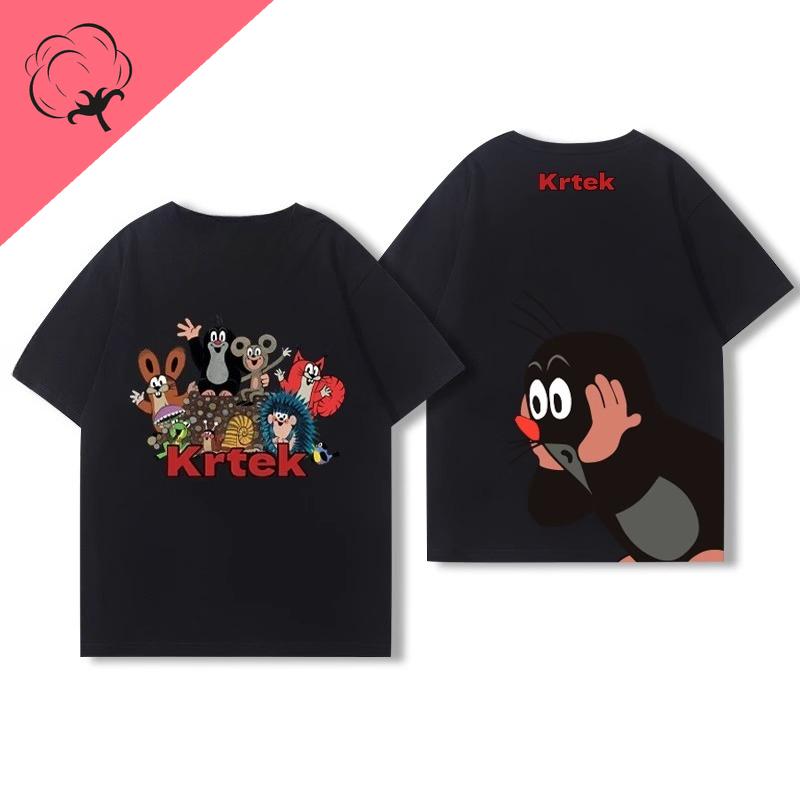 

The Mole Story Krtek Vintage Cartoon Anime Shirt Short Sleev Unisex Women Cotton Round Neck Casual Loose Funny Tshirt Kid Fashion 2XL