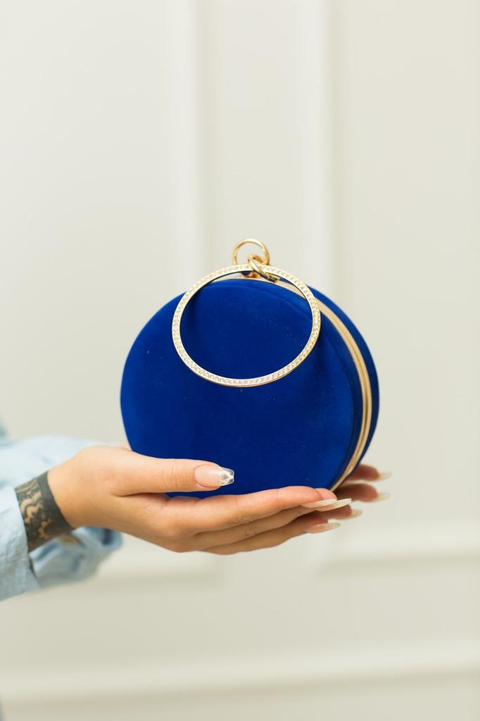 Women's Stylish and Useful Evening Dress Bag Bracelet Red Suede Evening Bag