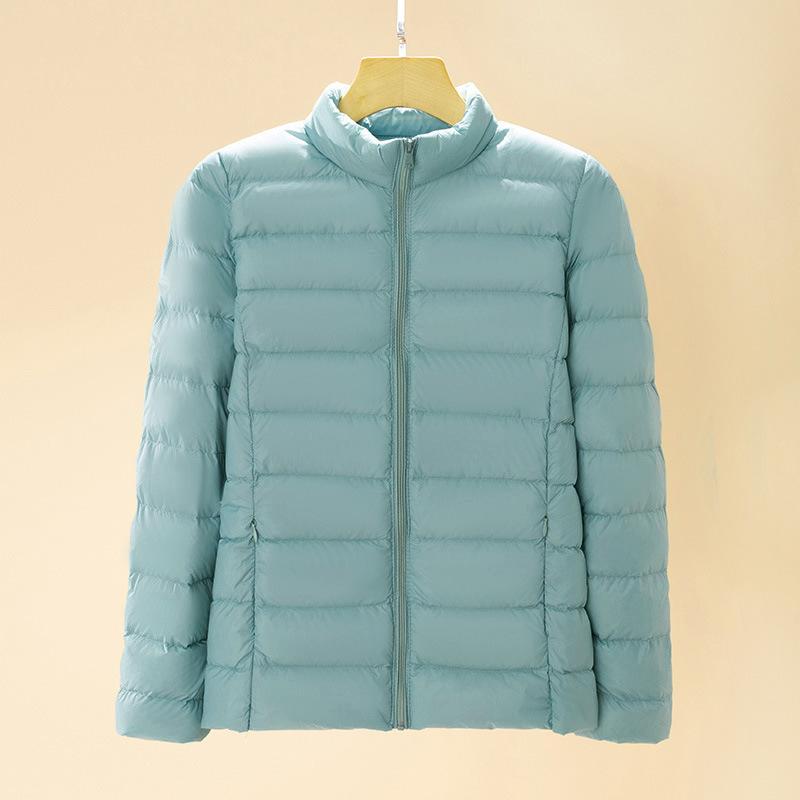 New light and thin stand-up collar down jacket women's short light and large size slim white duck down autumn and winter jacket