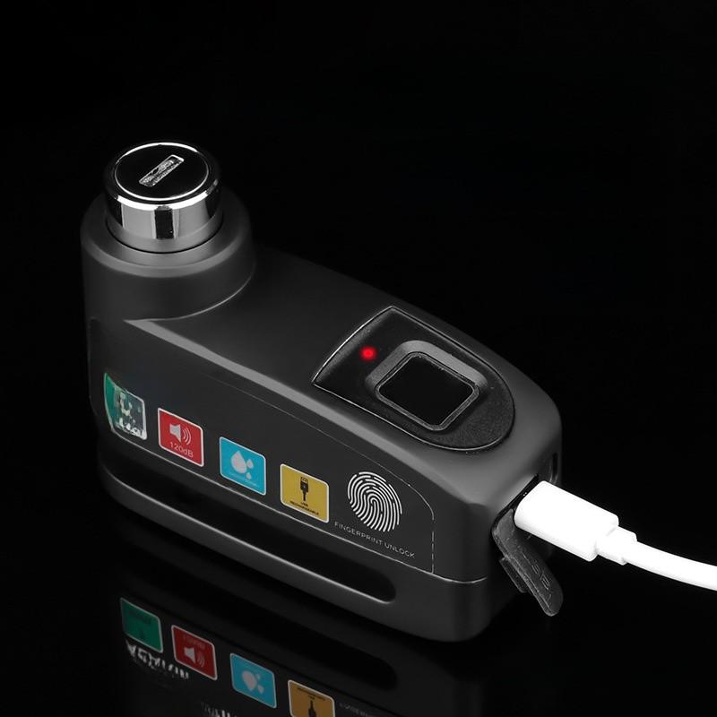 Bicycle Disc Brake Lock With Fingerprint Security For Ebike And Motorcycle Safety