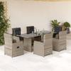 VidaXL Garden Dining Set and Cushions 7 Pcs Light Grey Rattan 3262795
