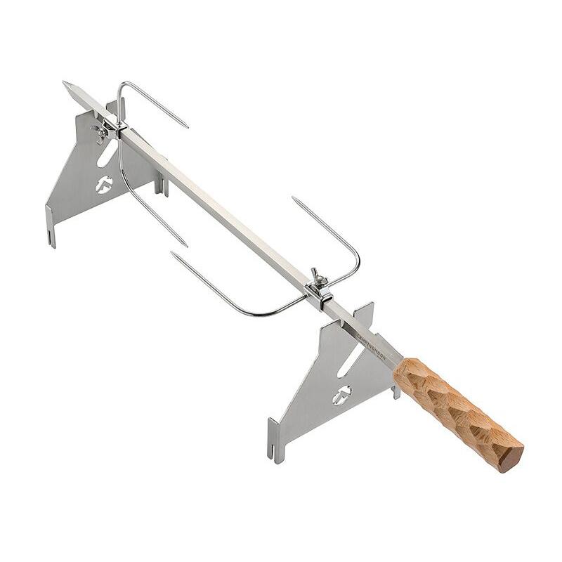 Portable BBQ Rotatable Rotisserie Rack Stainless Steel Two Heights Adjustable Roast Grill Outdoor