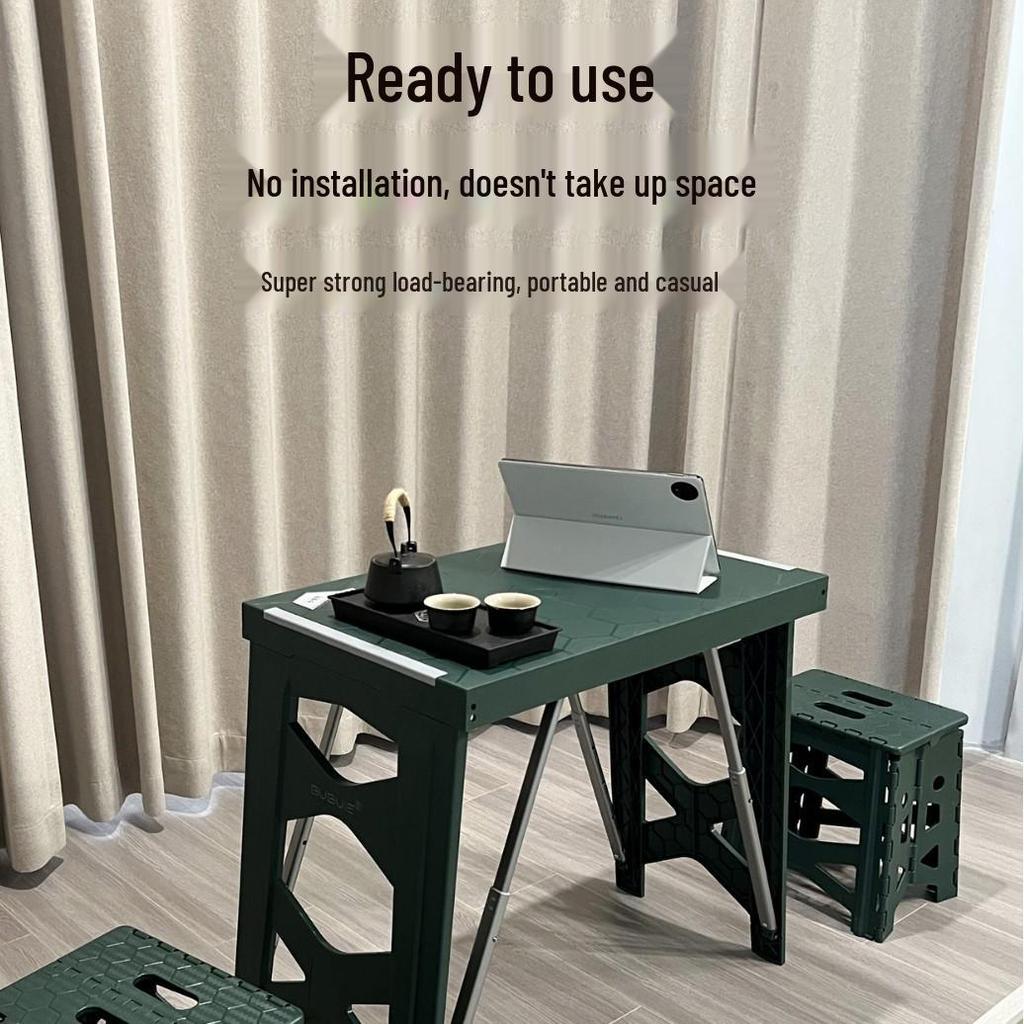 Compact Folding Study & Office Table - Rectangular, Portable Desk for Students and Dorms
