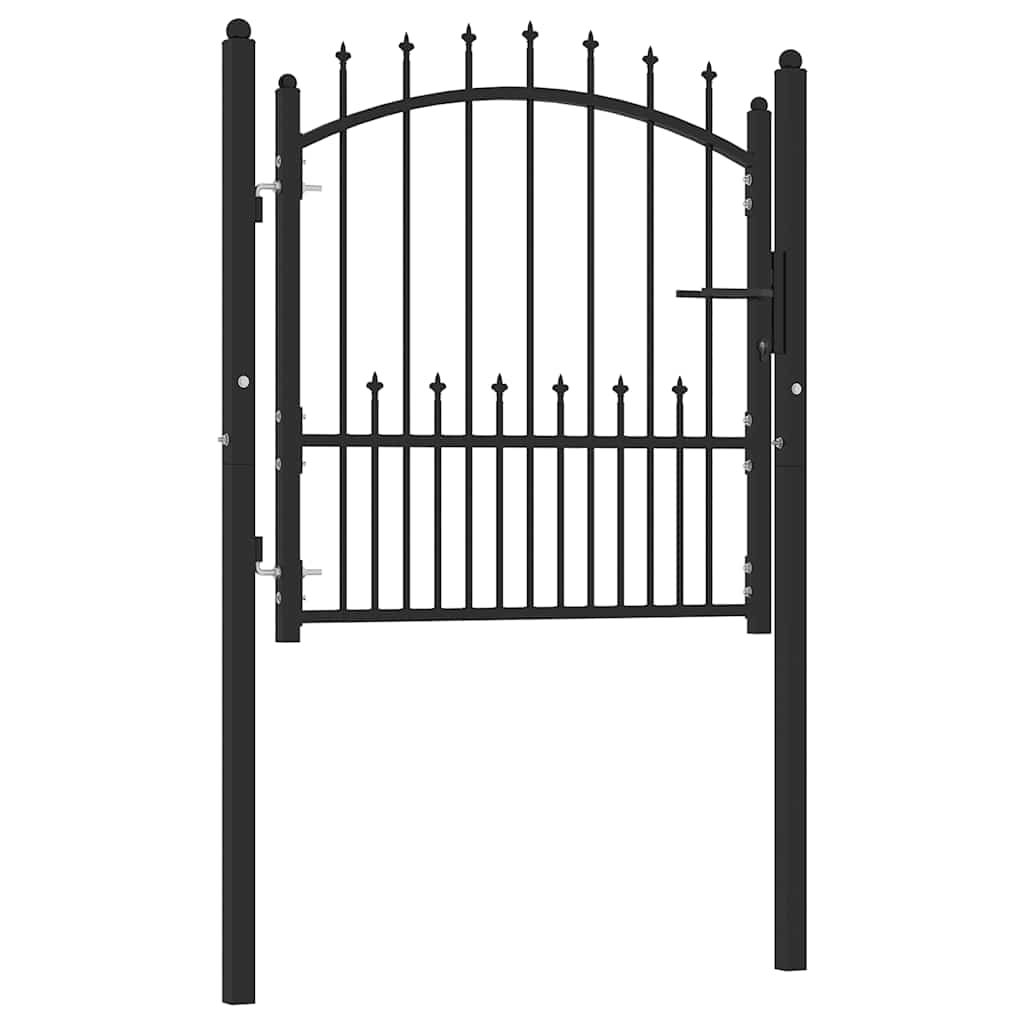 Vidaxl Garden Gate With Spikes, Steel, 100X100 Cm, Black