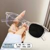 New Fashion Ladies Acetate Square Frame Anti Blue Light Prescription Myopia Glasses Photochromic 0 to -600