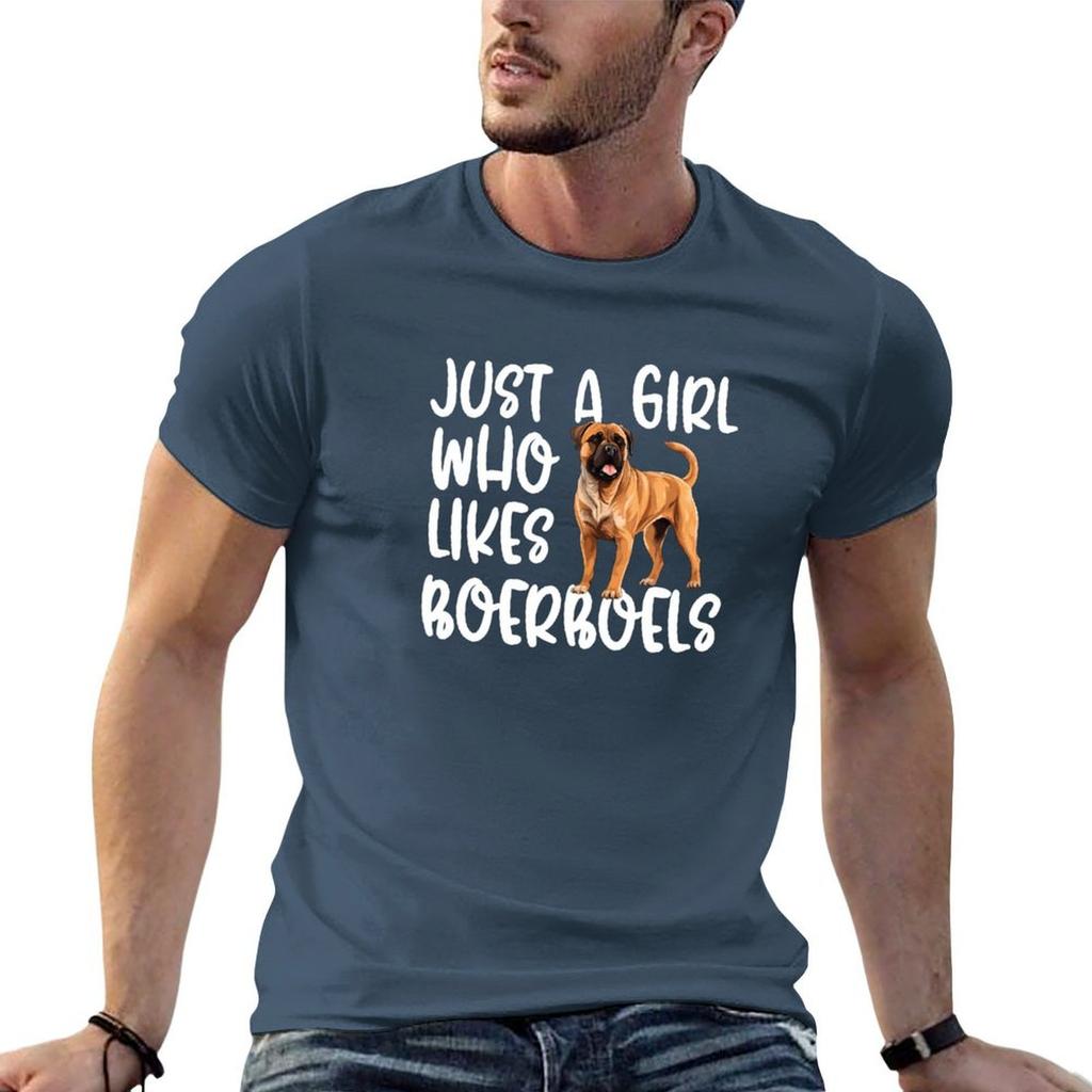 Just A Girl Who Likes Boerboels T-Shirt Vintage Clothes Shirts Graphic Tee Oversized T Shirt Tees T Shirt Men