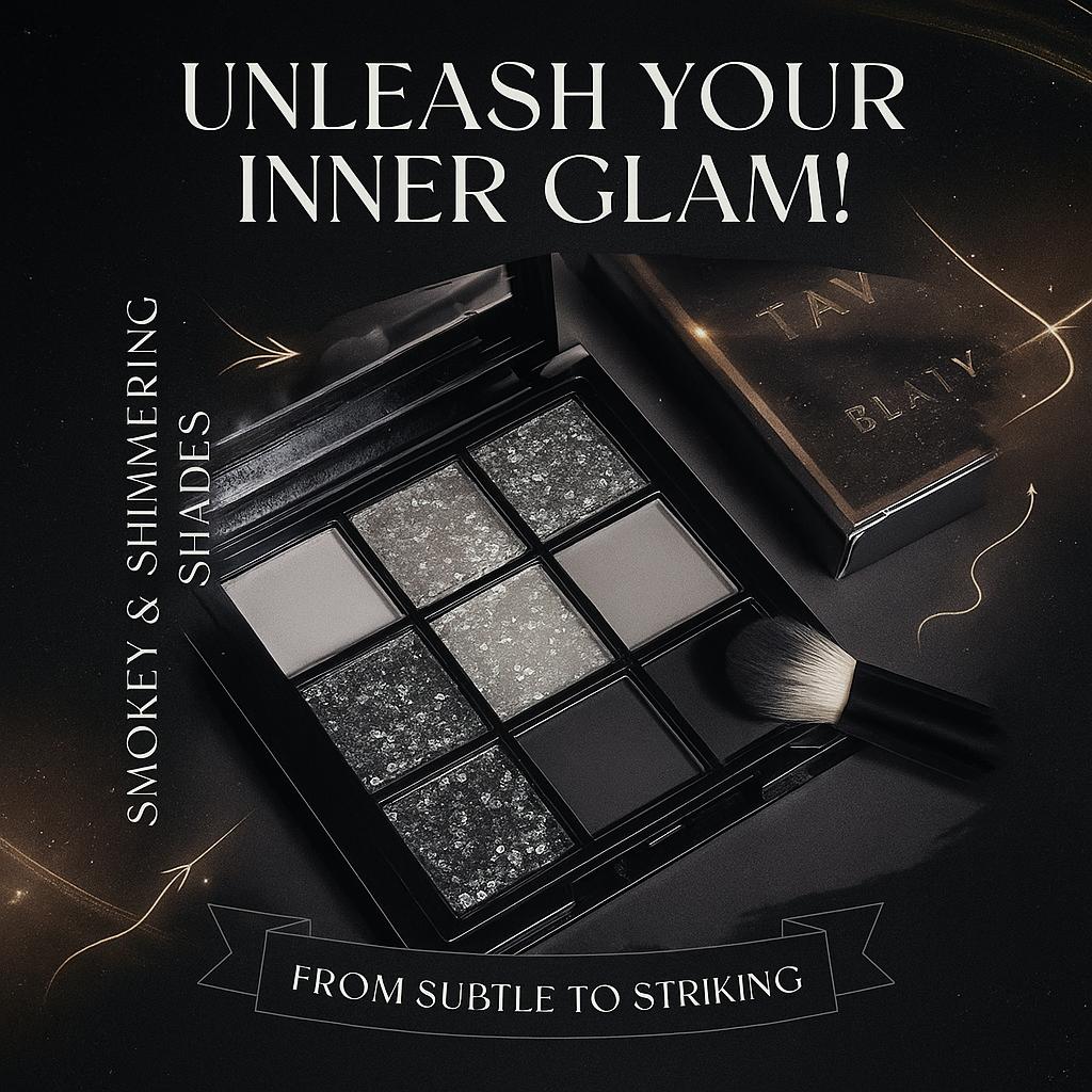 Black Swan 9 Color Eyeshadow Palette Smokey Punk Style Light Grey Dark Silver Cool Pearly And Shimmer Eyeshadow Makeup