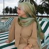 Farbverlauf Grün Aquarell Floral Bedruckt Modal Atmungsaktiv Leicht Gewicht Weiche Baumwolle Rayon Viskose Gewebt Modal Muslimische Frauen Schal