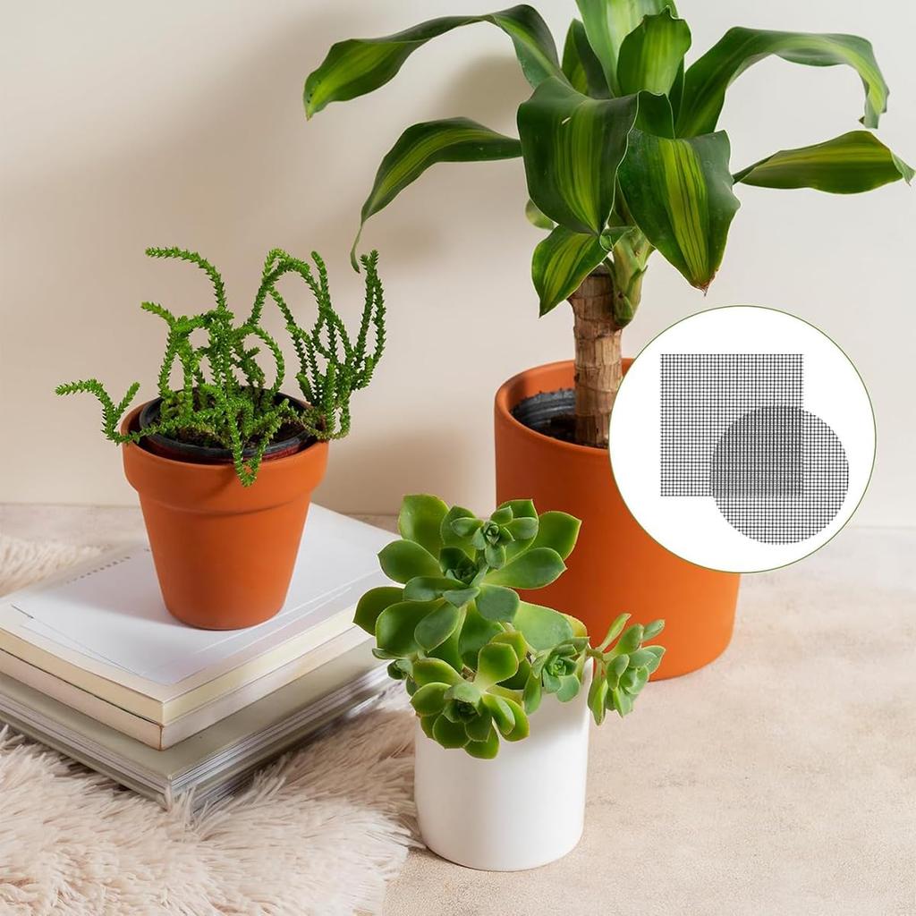 Pot Bottom 10cm x Plant Pot Bottom Corrosion Insect Breathable Succulent Plant Pot Gardening Use 50-Pack Nets, 10cm, Netting, Prevention, Repellent,