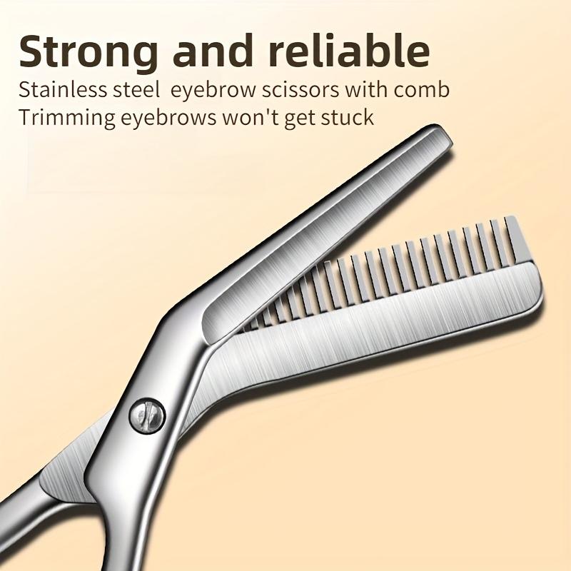 Stainless Steel Eyebrow Scissors With Comb Precision Shaping & Grooming Facial Hair Grooming Tool Perfect Face Care Tool