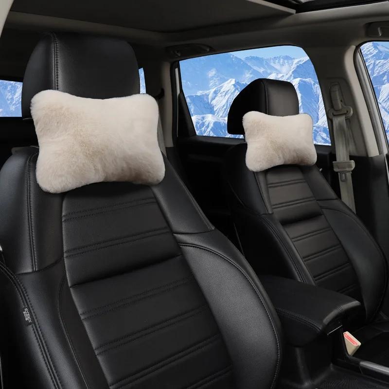 

2 шт. Плюшевый подголовник и подушка для шеи для автомобиля - Мягкий пенопласт, Регулируемый подголовник для внедорожников, грузовиков, автобусов, Портативная дорожная подушка-подголовник