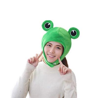 Bestmaple Animal Cap, Plush Headgear, Cute, Fluffy, Plush Cap, Mask Animal Costume (Frog)