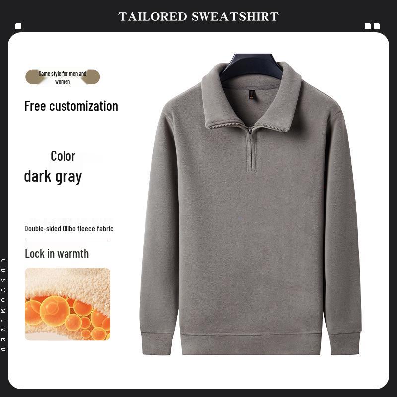 

Premium Merino Wool Hooded Sweatshirt with Custom Logo - Autumn/Winter Double-Sided Fleece Jacket M