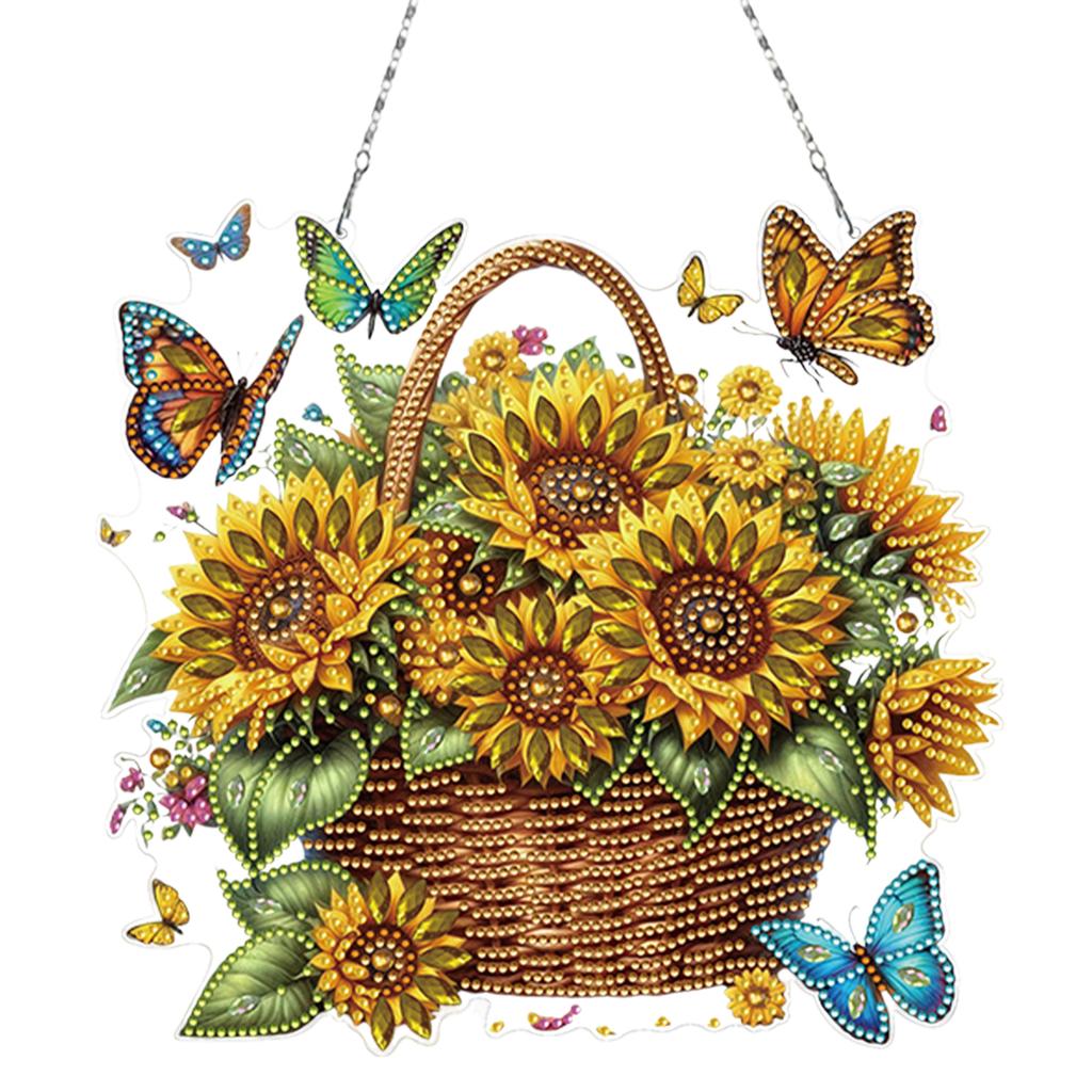 2pcs Acrylic 2D Flat DIY Special Shape Rhinestone Diamond Art Window Pendants Diamond Art Pendant Wall Decor for Home & Windows