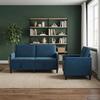 Sofa Set with Storage 2 pcs Blue Polyester
