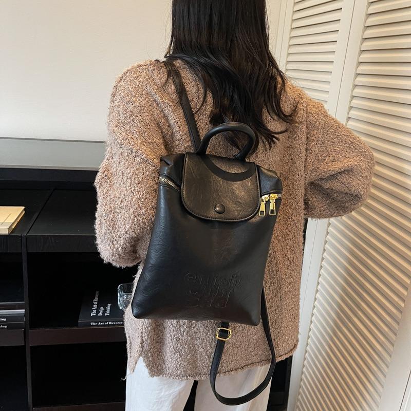 Soft-faced commuter backpack autumn and winter new retro fashion casual versatile handbag feeling backpack bag