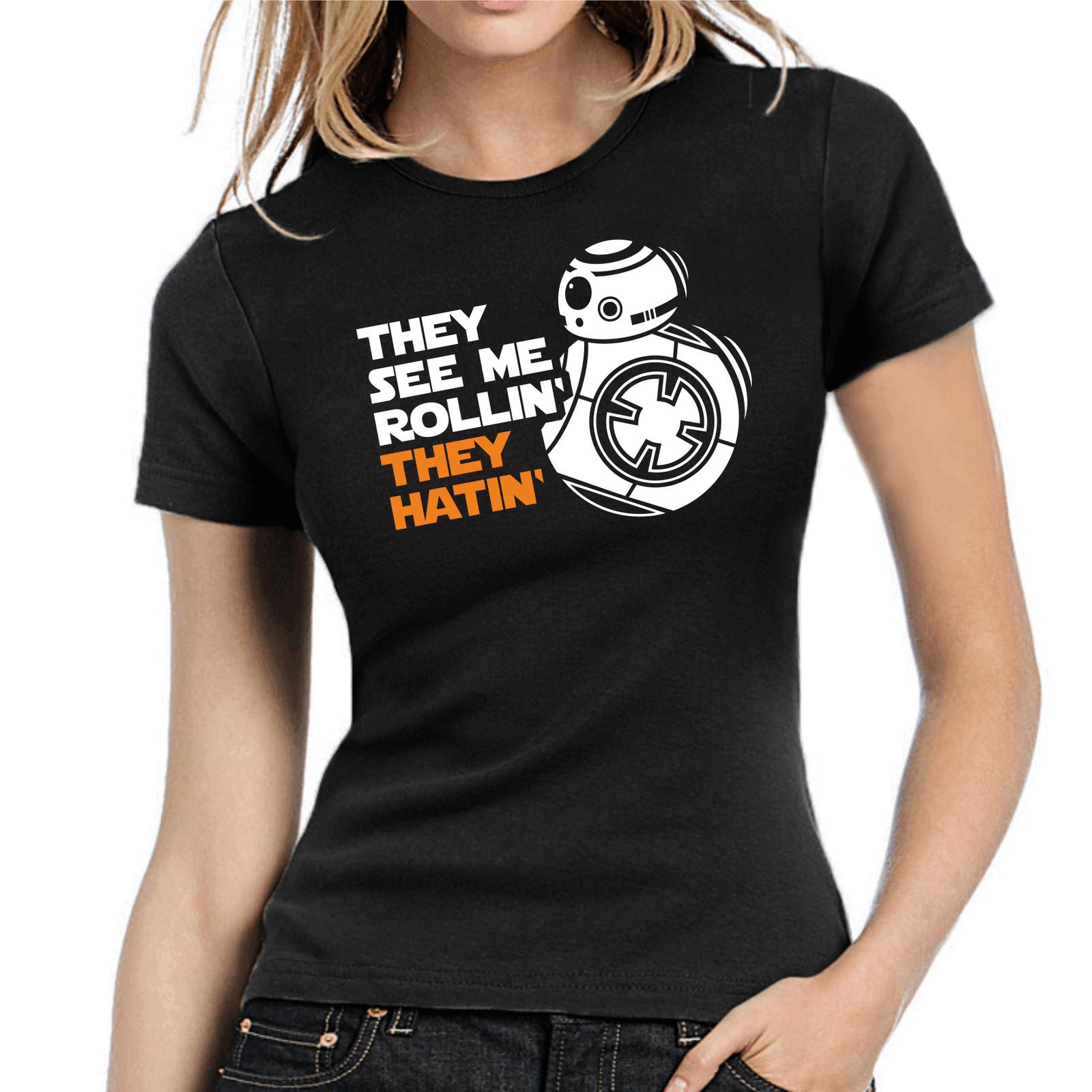 Essi Mare Me Rollin Hatin Star Wars Satire Comedy Fun Women Girlie T-Shirt Mens Womens Tees Top M