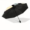 1pc Abstract Art Print Automatic Folding Umbrella - 8-Rib Iron Frame, Windproof, Portable Sunshade with Plastic Handle for Travel & Outdoor