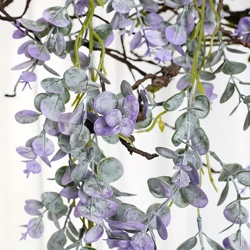 Eucalyptus Leaf Eucalyptus Artificial Rattan Plant Artificial Flowers Artificial Vine Festive Decoration Artificial Flowers Purple Rattan