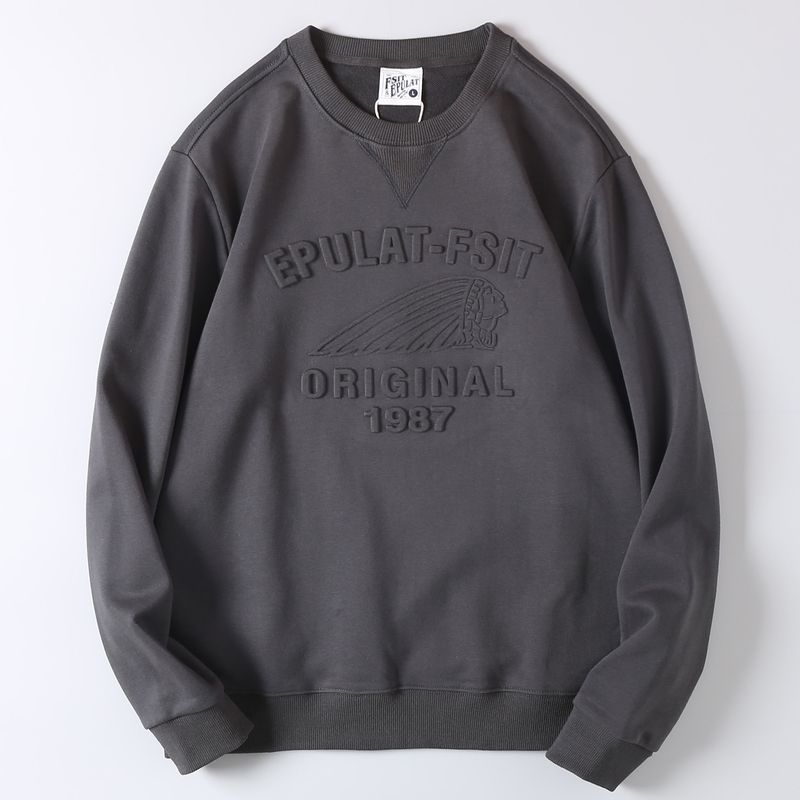 Foreign Trade Surplus Indian 3D Head Letter Print Pullover Sweatshirt Men's Long-Sleeve Casual Loose Crewneck Jacket