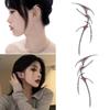 Gothic Blood Butterfly Ear Cuff Enamels Ear Bone Clip Punk Cool Earrings Irregular Metal Nonpiercing Earring for Women