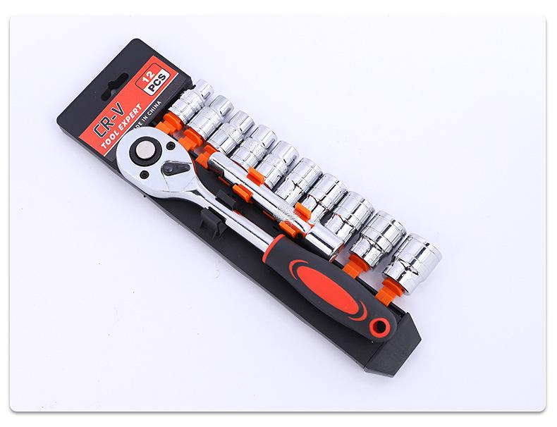 Fast Ratchet Wrench Set: Large, Medium, Small Gear Sockets, Two-Way Pin Wheel, Chrome Vanadium Steel for Auto Repair