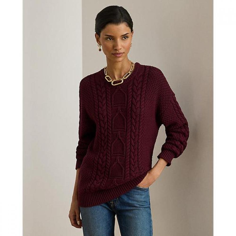 Lauren Ralph Lauren Cable Knit Cotton Crewneck Sweater XS