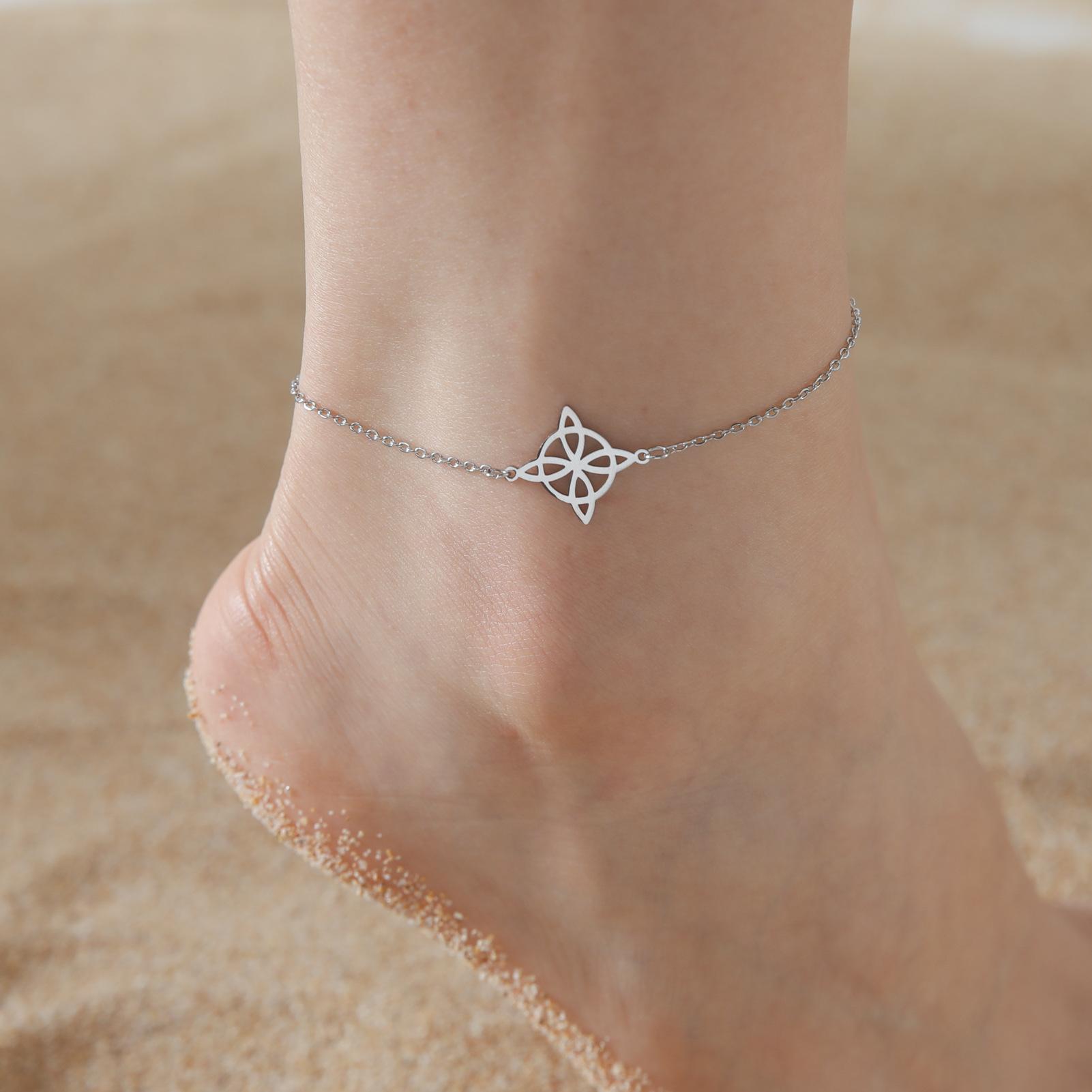 

Double Layer Beaded Anklet Bracelet For Women Summer Beach Foot Jewelry Accessory