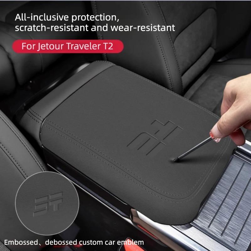For Chery Jetour Traveler 2023‑2026 Center Console Armrest Leather Cover Anti‑Scratch Interior Mod Accessories