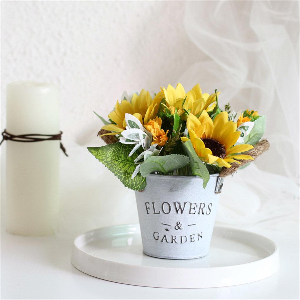 Bonsai de Simulação Flor de Plástico em Vaso Decoração de Casa Flor Artificial em Vaso
