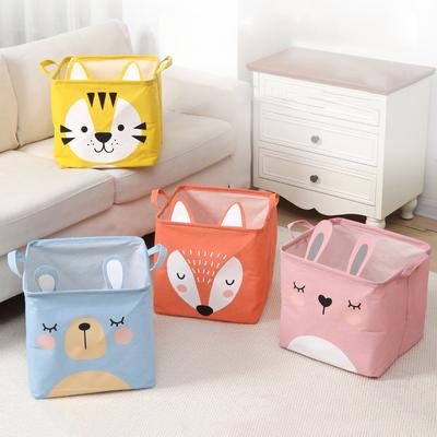 Caixa de Armazenamento Dobrável de Brinquedos de Desenho Animado em Tecido Cesto para Roupas Sujas Grande Capacidade Bolsa de Armazenamento Multifuncional à Prova de Poeira