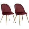 Set of 2 Atmosphera "Slano" Velvet Chairs - Terracotta