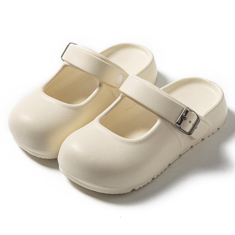 Fashion Women Sandals Mary Jane Outdoor Sandals Thick Sole Closed Toe Garden Clogs Beach Slippers Soft Bottom Home Slides