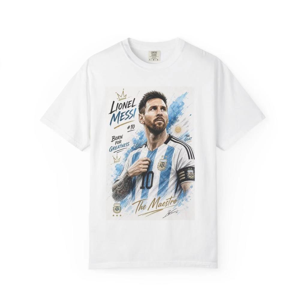 Unisex Loose Hip Hop Streetwear Casual Short Sleeve T-Shirt, 2026 Lionel Messi Portrait Graphic T-Shirt