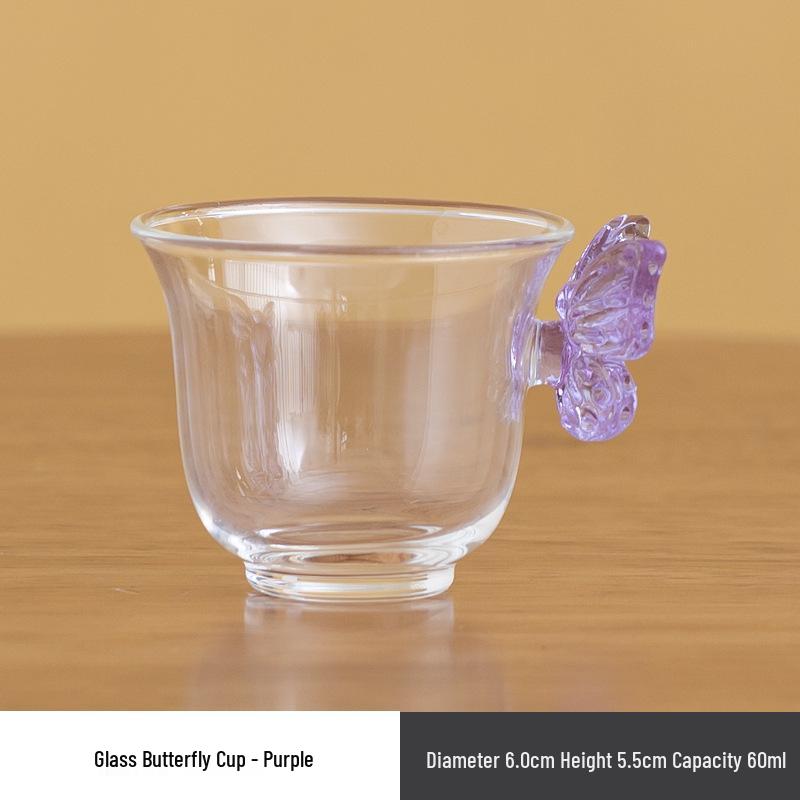 Xipei Magnesium Butterfly Dudu High Borosilicate Glass Tea Tasting Cup - Exquisite Women's Tea Ceremony Cup