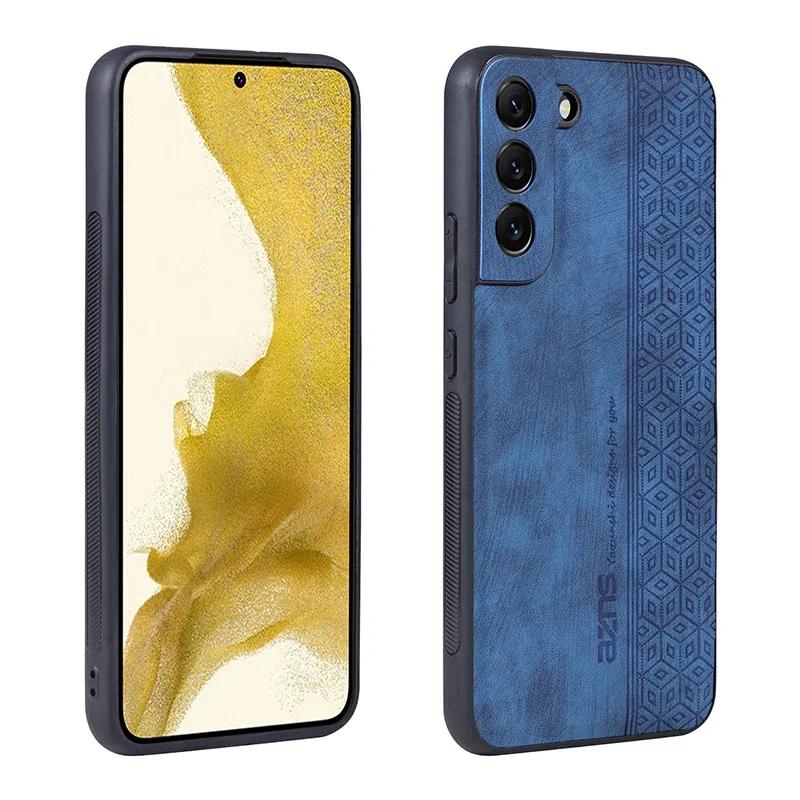 Luxury 3D Embossed Leather Case for Samsung S 20 21 FE 21 22 Ultra 20 Lite Skin Feel Soft Edge Rugged Bumper Back Cover Funda