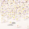 100/300/500pcs Acrylic Letter Beads White Yellow Acrylic Letter Beads Round Decorative Beads DIY Bracelet Necklace Earrings Keychain