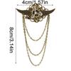 Gothic Wing Vintage 3D Chain Brooch And Hair Clip Multipurpose Alloy Accessory For Costume Parties