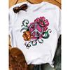Maycaur Peace Love T-Shirt Sommer Damen Kurzarm Freizeit Oberteil T-Shirt Lässig Damen Frauen T-Shirts Damenbekleidung