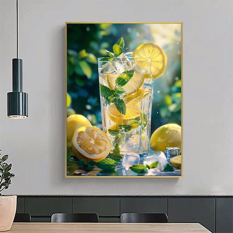 5d DIY Diamant Malerei Kreuzstich Zitrone Tee Diamant Stickerei Mosaik voller Runde Bohrer Home Decor