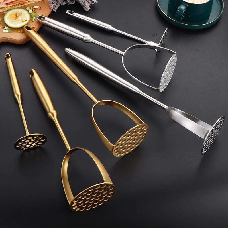 Stainless Steel Sweet Potato Mash Household Potato Press Kitchen Tools Manual Multifunctional Golden Mash Mash Press