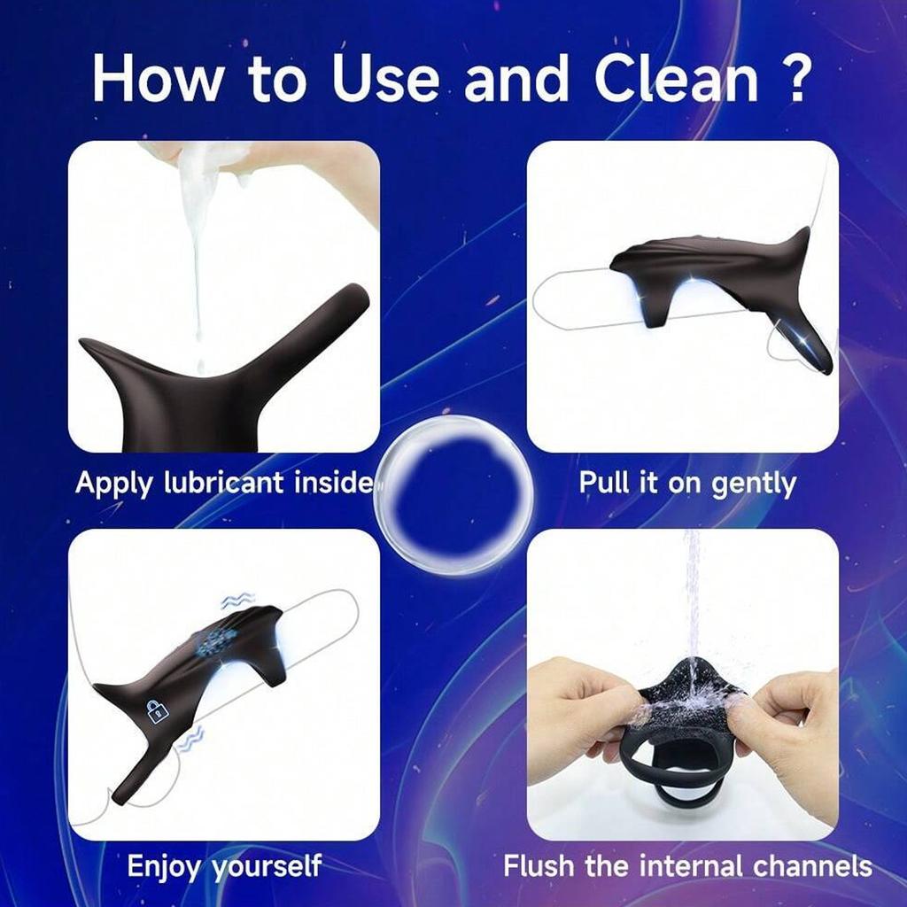2 In 1 Powerful Vibrating Delayed Ejaculation Men's Penis Ring, APP Control Penis Ring Vibrator Cock Ring, Erotic Adult Toys, Men's Sex Toys