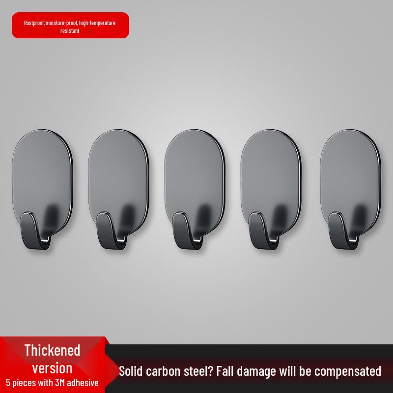 

Punch-Free Adhesive Hook, Traceless & Load-Bearing, for Kitchen, Bathroom, Door, and Clothes - Creative Stainless Steel Design. One Pack