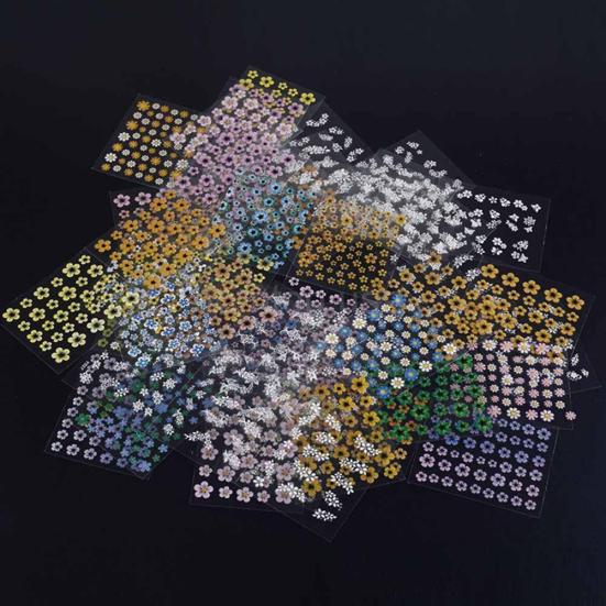 30 Blätter 3D DIY Blumen Nagelkunst Aufkleber Klebeabziehbild Dekor Maniküre Werkzeug