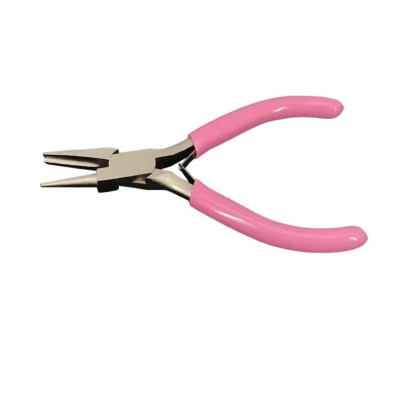 Clește mini concav și rotund roz de 5 inch pentru realizarea de bijuterii/proiecte de bricolaj hobby, clește rotund concav pentru înfășurare sârmă