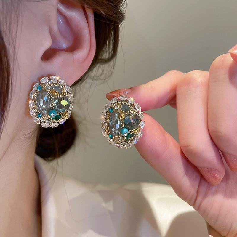 European and American Exaggerated Heavy-duty Crystal Tassel Earrings for Women, Elegant and Sophisticated Earrings, Trendy New Bestsellers