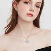 CUOKA MIRACLE I Love You Necklace, 100 Languages, 925 Sterling Silver, Projection Round Onyx Pendant, Memory Color Bone Necklace, Projection Gift for