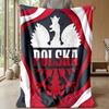 Poland Football Printed Flannel Blanket Skin Friendly Warm Decorative Throw for Indoor Couch Bed Daily Use